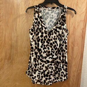 V-Neck Animal Print Top L